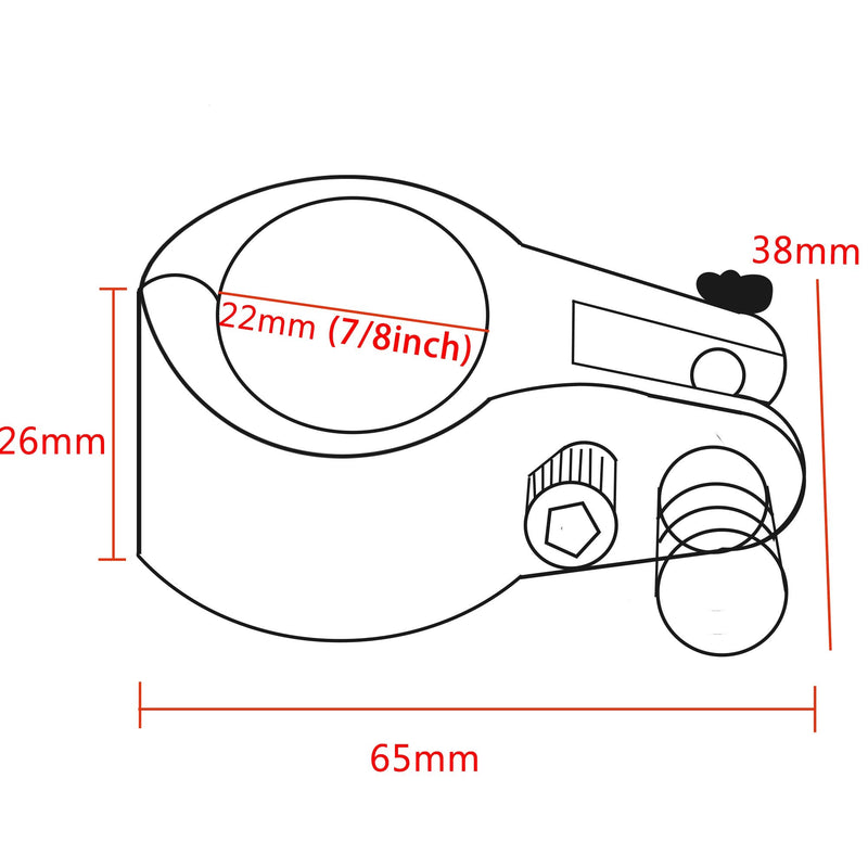 Heavy Dudy 316 SS Bimini Top Hinged Jaw Slide w/Boat Pin & Cam Clamp Pair 7/8" （22MM ） by NRX&XRC For 7/8" Tube