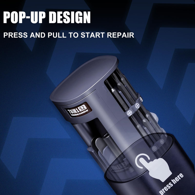 78-in-1 Electric Precision Repair Tool Kit for Electronics, Cordless Mini Electric Tool with 72 Magnetic Bits & USB-C Charging, Power Repair Set for Phone, Computer, Laptop & Small Appliances