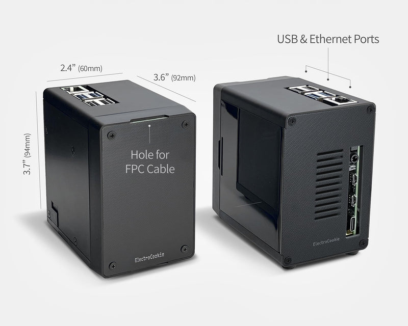 Mini Tower Case for Raspberry Pi 4 with PWM Fan and Side GPIO Access Door