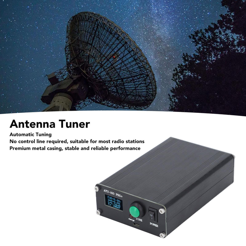 Pomya Auto Tuner for Ham Radio 1.8-55MHz | ATU 100 Pro 100W HF Tuner with Aluminum Box/Cover & OLED Display