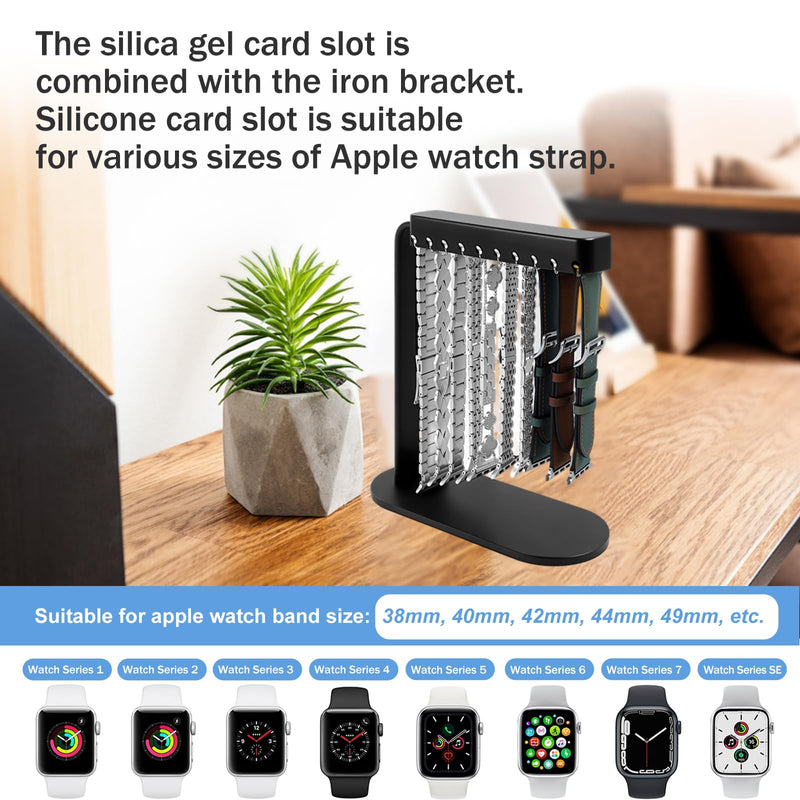 Watch Band Holder Organizer for Apple Watch,Iron Body & Silicone Groove,Smart Strap Silicon Watch Band Rack Display for Apple