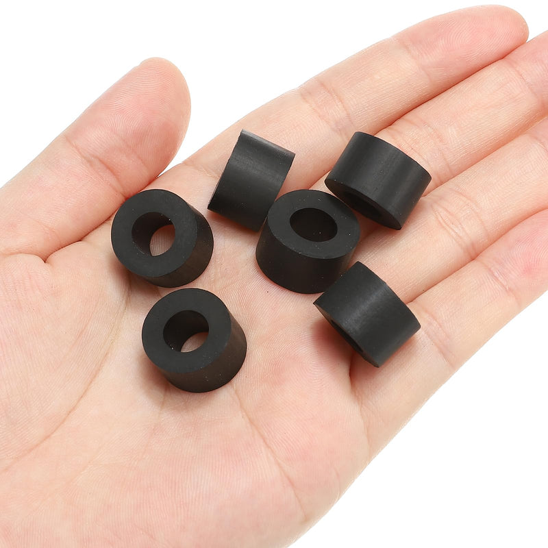 PATIKIL M8 Rubber Flat Washer, 120 Pack 8mm ID 16mm OD 10mm Thick Sealing Spacer Gasket Ring for Faucet Pipe Water Hose Fastener Bolt, Black 8x16x10mm