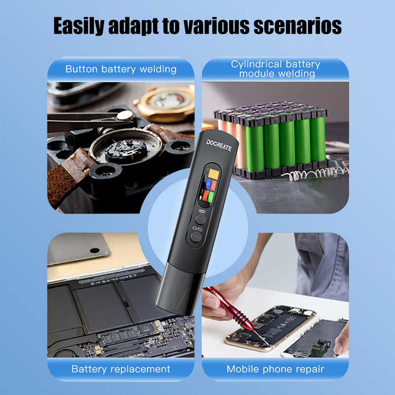 Battery Spot Welder, Handheld Spot Welder 99 Gear Adjustable, Portable Mini Spot Welder for Diy 18650 Battery, Iron, Automatic and Manual Mode, Spot Welding Machine Plated Nickel Sheets 0.1-0.2mm LCD Spot Welder-798
