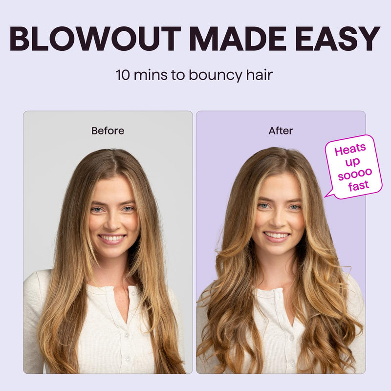  [AUSTRALIA] - Wavytalk Blowout Boost Thermal Brush Rose Gold and Sleek Sweep Straightener Brush