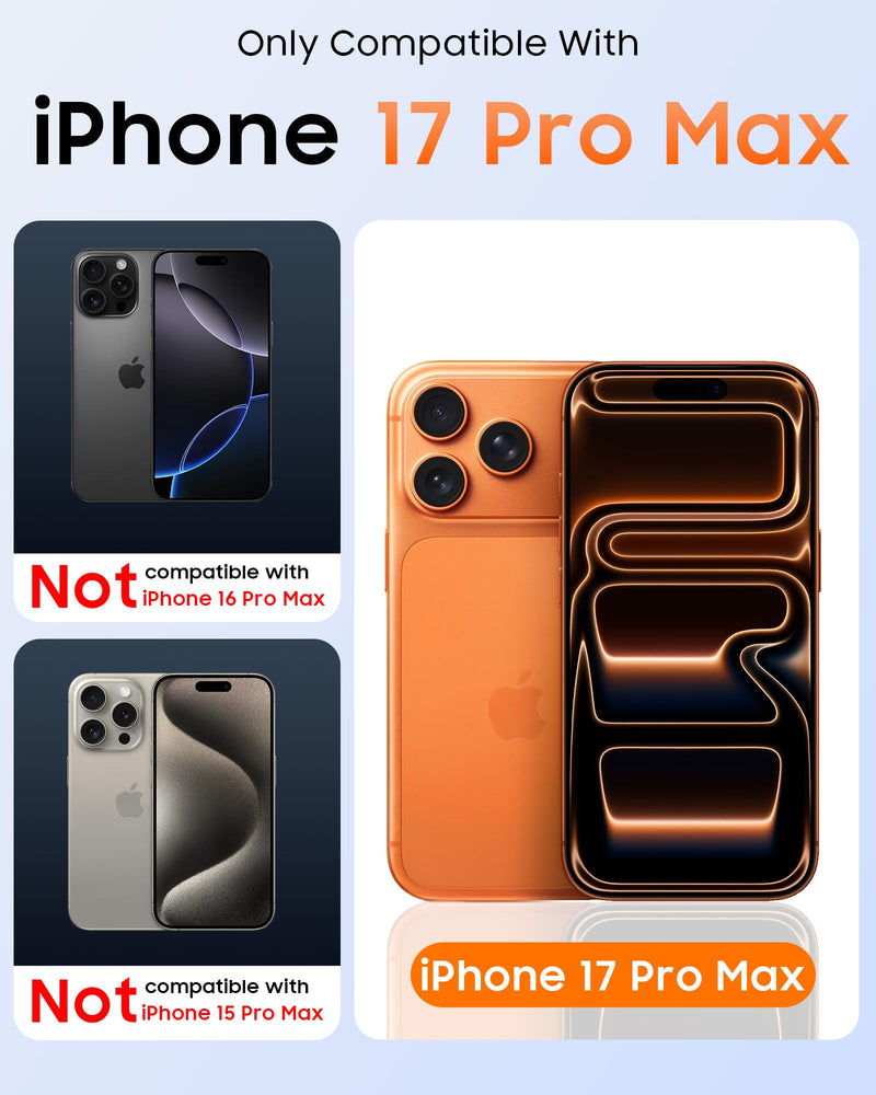 for iPhone 17 Pro Max Case Wallet with RFID Blocking,Built-in Card Holder (4-5 Cards),Slide Camera Cover, Shockproof Rugged Phone Case for iPhone 17 Pro Max (Black) Black