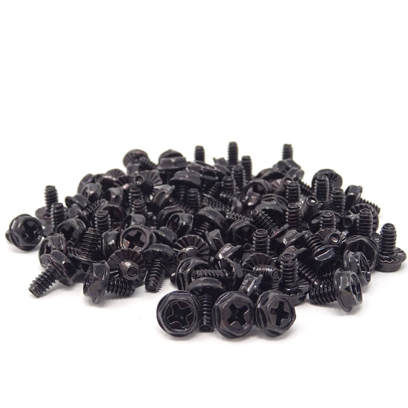 Honbay 100PCS 6#-32x6 Hex Phillips Head Replacement PC Computer Case Mounting Screws Fastener for Building Repairing and Maintaining Computer Systems (Black Zinc) Black Zinc