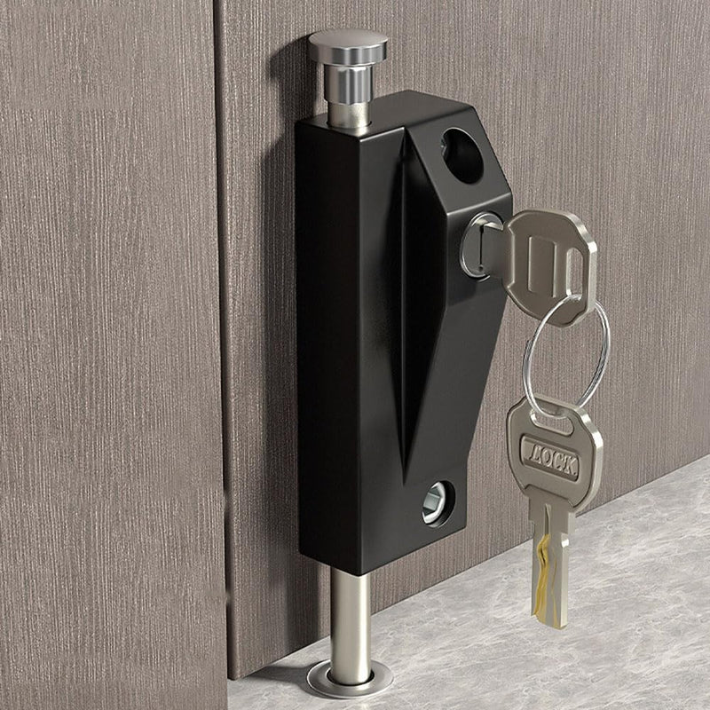Patio Door Lock for Enhanced Home Security，Patio Doors Black Auxiliary Security Lock, Sliding Patio Door Two Keyed with Bolt Lock