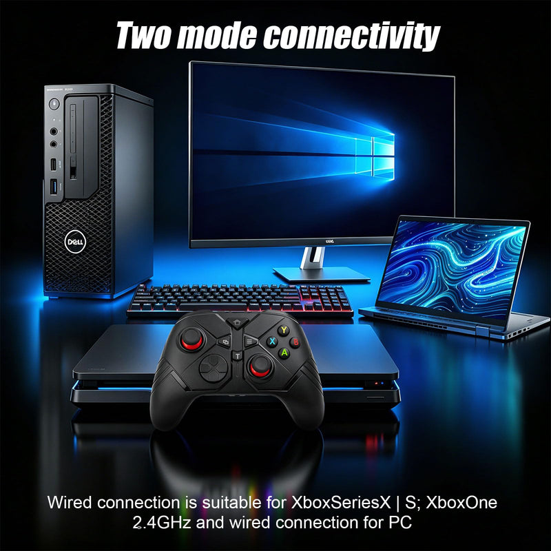 Geemaker Wireless Game Controller for Xbox Series X/S, Xbox One, Console, PC & Steam, Equipped with TMR Sticks, Hall Effect Analog Triggers, 1000Hz Polling Rate, 3.5mm Audio Jack - Black