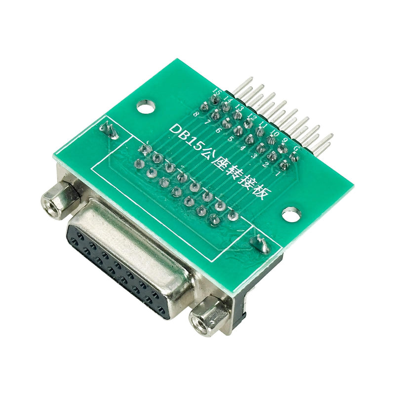 2Pcs DB15 Female Breakout Conversion Board, RS232 D-SUB Serial 15Pin to DIP 0.1” Pitch Bent Pin Test board for DB15 Serial Communication Prototyping or Troubleshooting