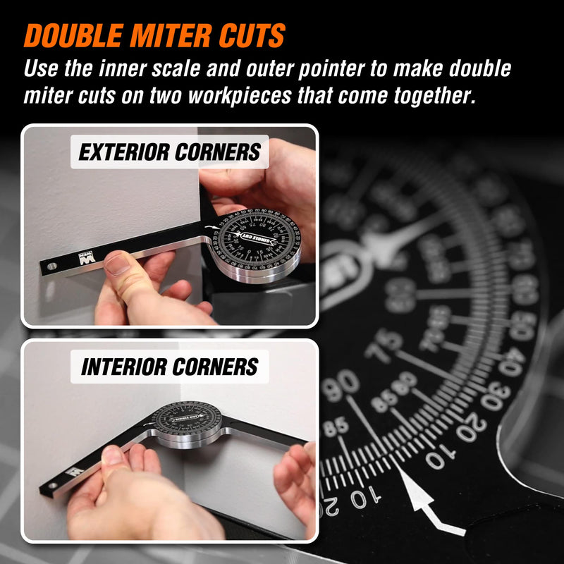 WEN Miter Saw Protractor, 7.25-Inch Aluminum Alloy with Laser-Engraved Scaled (ME175P)