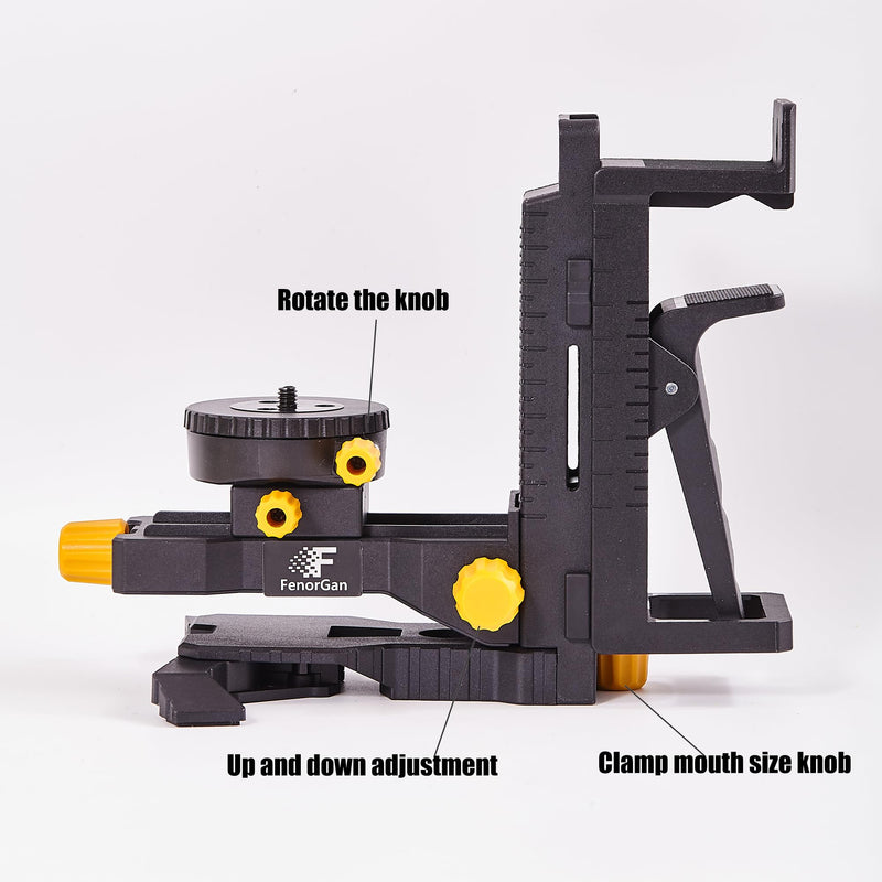 laser level accessory kit 360 ° base, upgraded base stability bracket, with 5/8-inch threaded interface, multifunctional magnetic rotating base with tilt angle adjustment and adjustable clamp