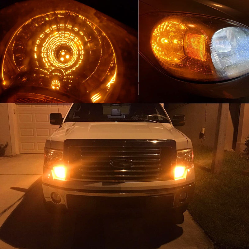 Alla Lighting Newly Upgraded 7440 7443 LED Brake Stop, Tail, Turn Signal Lights Bulbs (Amber Yellow) Amber Yellow