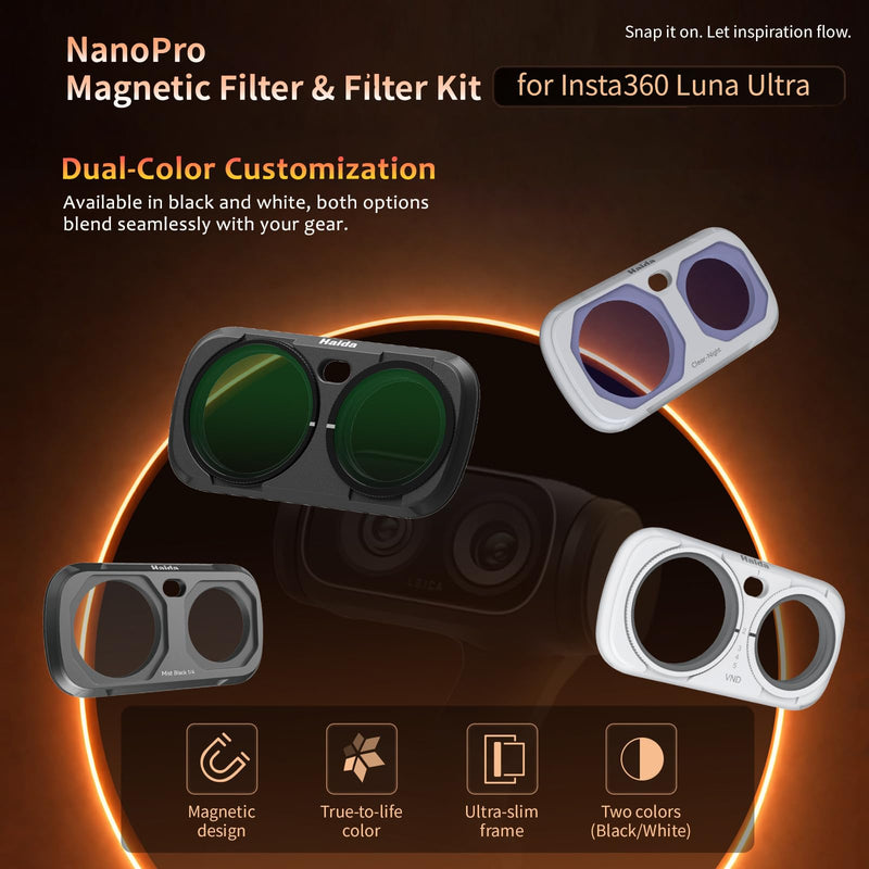 Haida Magnetic Insta 360 Luna Ultra Clear-Night Filter,Enhances Visibility Reduces Light Pollution Anti-Light Filter for Insta360 Luna Ultra Accessories- Black