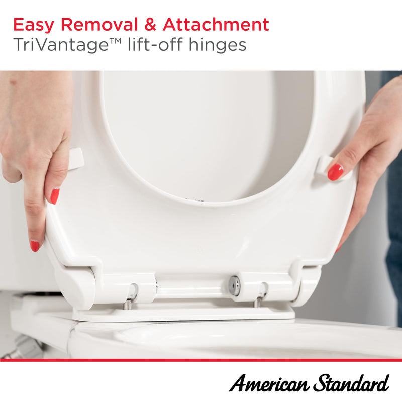 American Standard 5020A65G.020 Traditional Luxury Elongated Toilet Seat Soft Close, White Elongated Front