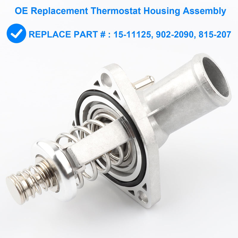 Upgrade Aluminium Thermostat Housing Replace 15-11125, 902-2090, 815-207 Compatible with Cadillac Chevy GMC 4.3 5.3 5.3L 6.2L - 2014-2018 Silverado Sierra 1500, 2015-2020 Suburban Tahoe Yukon Escalade