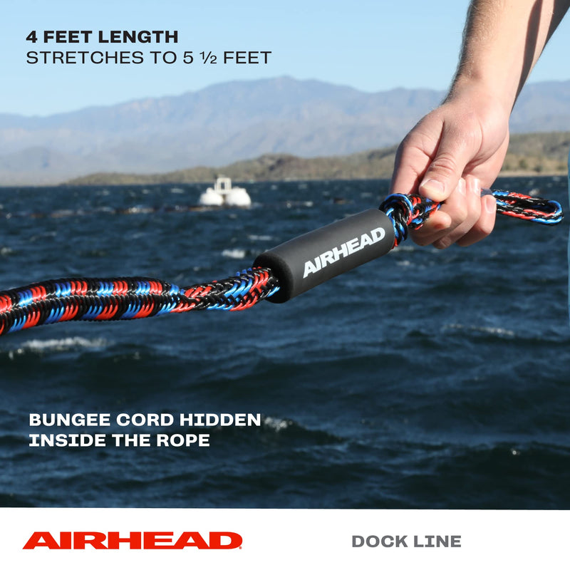 AIRHEAD AHDL-4 Bungee, Dockline For Watercraft 4 Feet Mooring Rope