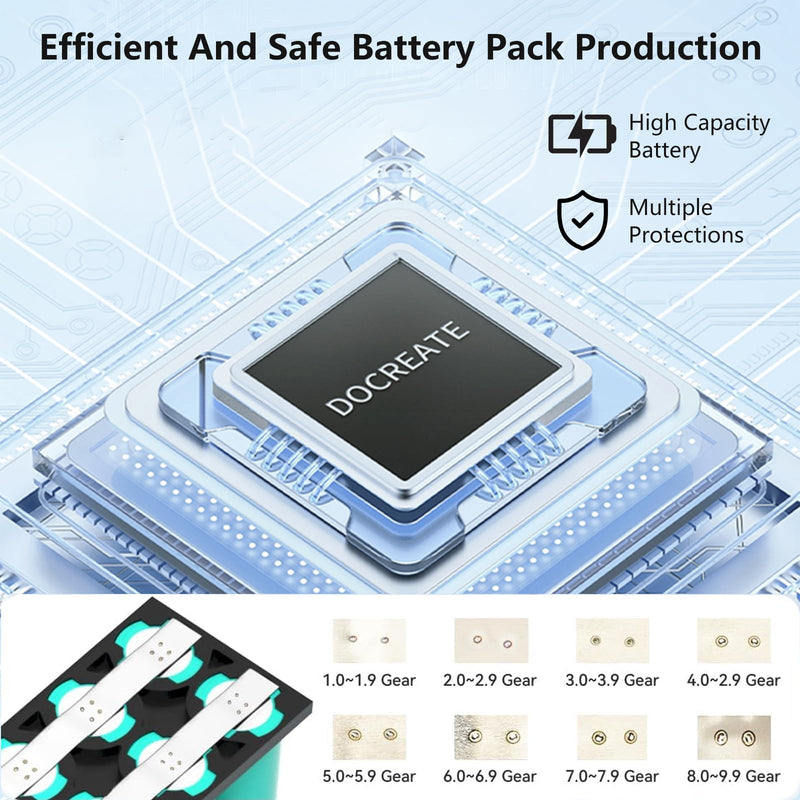 Battery Spot Welder, 8000mah Portable Handheld Spot Welder with LCD Screen, 99 Gears Pulse Adjustable Spot Welding Machine 0.1mm-0.25mm for Iron, Stainless Steel, Nickel Strip, 18650 Battery Pack