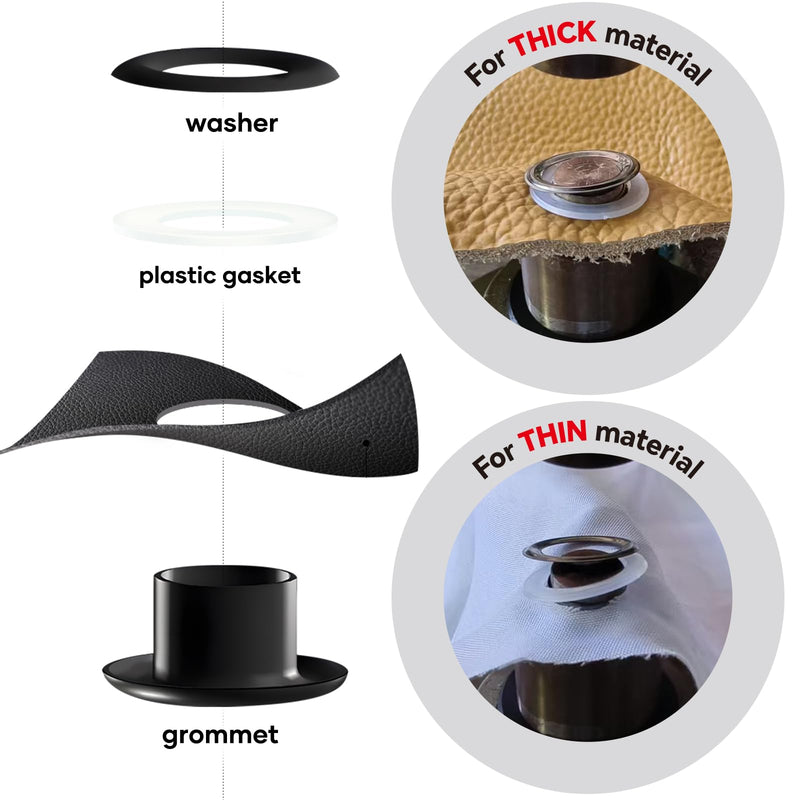 1 inch Grommets.RUSTPROOF Solid Brass Eyelets Refill for Grommet Tool. Use for Clothes Fabric Canvas Banner.12 Sizes is aviliable(1"/25.4mm/100sets/Black) 1"/25.4mm/100sets/Black