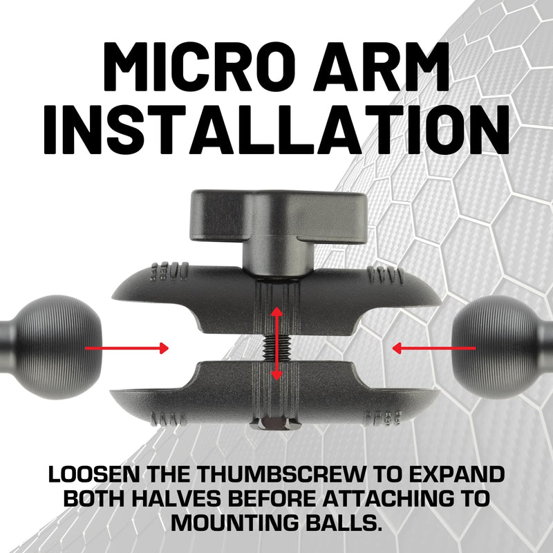 Bulletpoint 2.6" Aluminum Mounting Arm Dual 20mm Socket Connector Ends Compatible with 20mm Ball Mounts