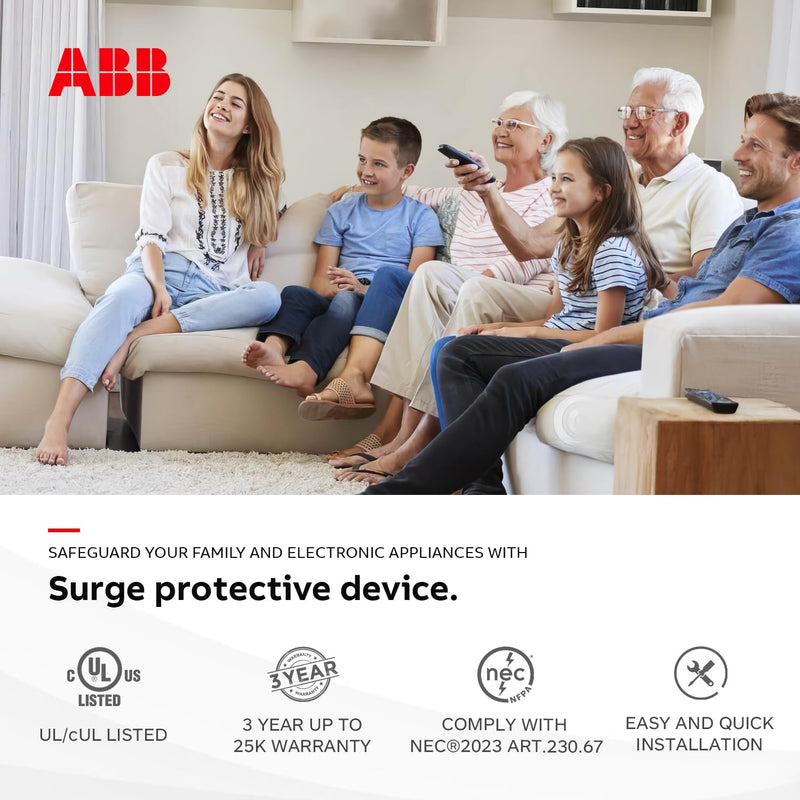  [AUSTRALIA] - THOMESURGEP by ABB • SurgePro™ Surge Protective Device • Externally Mounted Wired Residential SPD for Retail and Home • Type 1 SPD • Safe, Reliable, and Functional