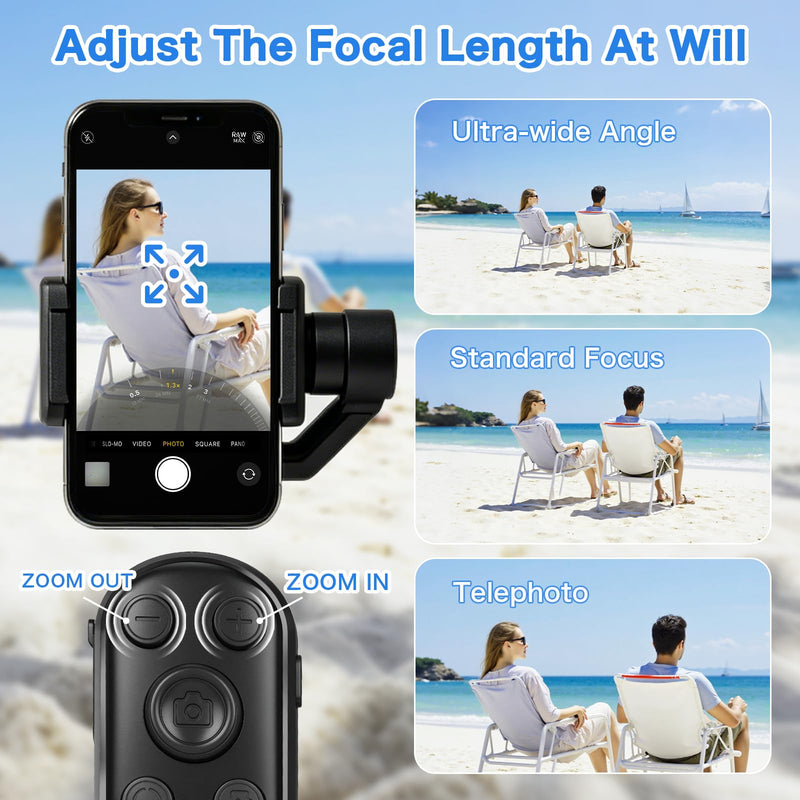 duskeep Bluetooth Camera Remote Shutter with Zoom for iPhone Android, Vlogs | Selfies and travel, photo/video remote control, front/rear switch, USB-C charging, lightweight design, adjustable wrist strap Black