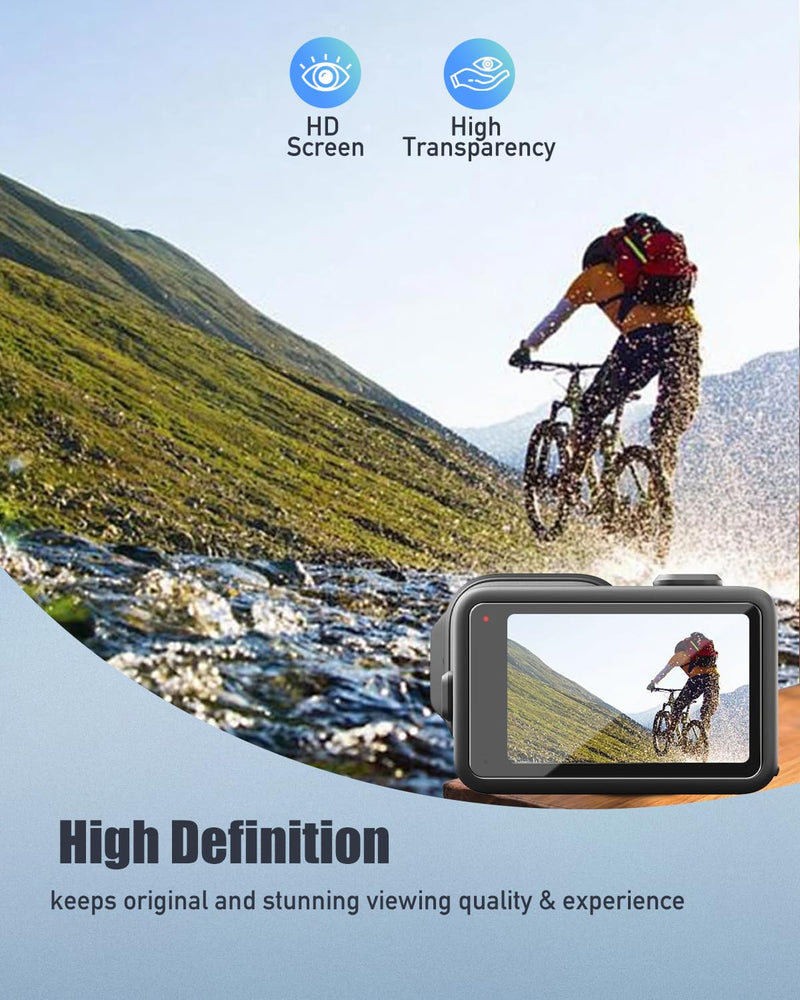 3 Pack Screen & Lens Protector Compatible with GoPro MISSION 1 Pro/MISSION 1, 9H Tempered Glass with Auto-Alignment Frame, HD Clear, Bubble-Free, Anti-Scratch, 1 Front + 1 Rear + 1 Lens Protectors