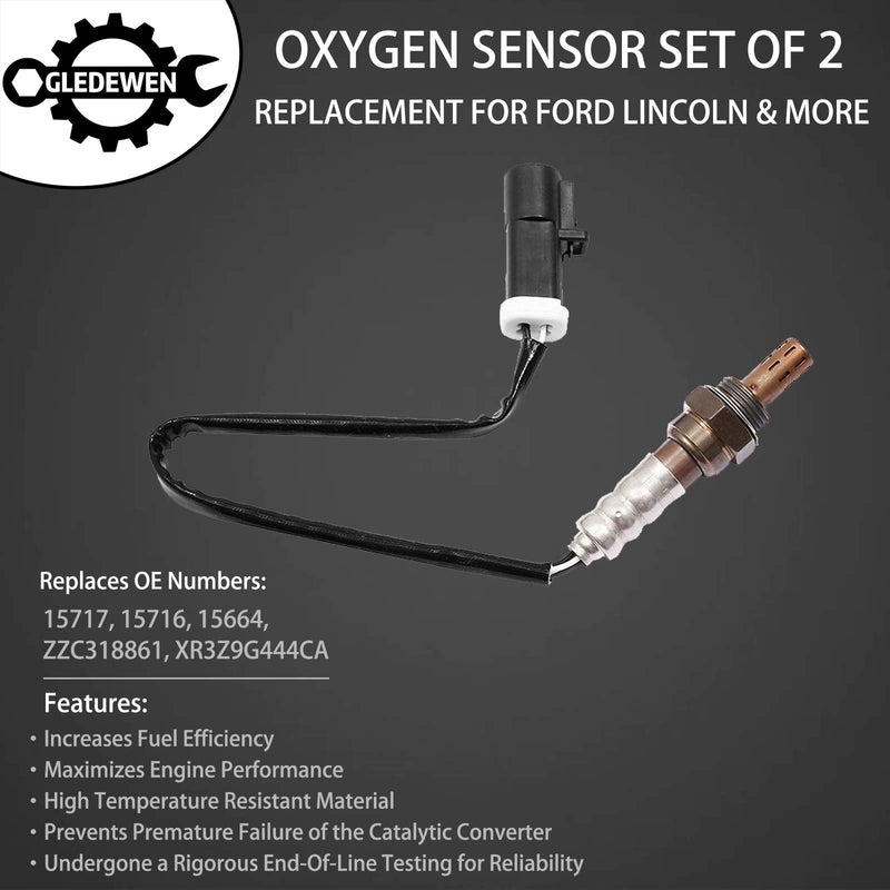  [AUSTRALIA] - Oxygen Sensor Upstream Downstream O2 2Pcs | Compatible with Ford F150 F250 Ranger Expedition Explorer Escape, Mazda Tribute, Lincoln & More Replace# 15717, 15716, 15664, ZZC318861