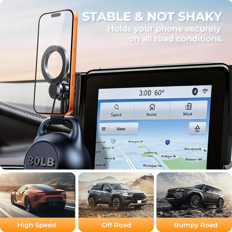 Car Phone Holder for Ford Explorer 2020-2024 with 10.1-Inch Screen (Not for 2025+ & 8-Inch Screen) 360° Rotation Magnetic Cell Phone Mount, Compatible with Magsafe, Does Not Affect Air Vent Fit for 2020-2024 Explorer, 10.1-Inch