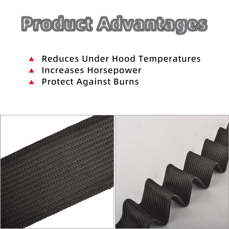 Black Fiberglass Heat Shield Sleeve Adjustable Hose Heat Spark Plug Wire High Temp (5Feet x 1Inch) for Motorcycle Exhaust Insulation Thermal Wrap Roll Car Brake Line Cable Protection Tape 1''X 5'