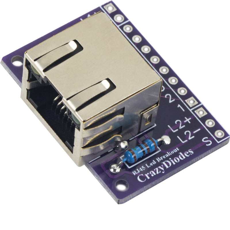 whiteeeen 4pcs RJ45 Breakout Board with LED Lights and 2 Types Male Pin Headers (Straight and Right Angel)
