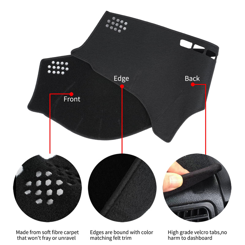 Dashboard Cover Dash Cover Mat Pad Custom Fit for Lexus ES350 2007 2008 2009 2010 2011 2012(Black) 2007-2012 ES350 Black