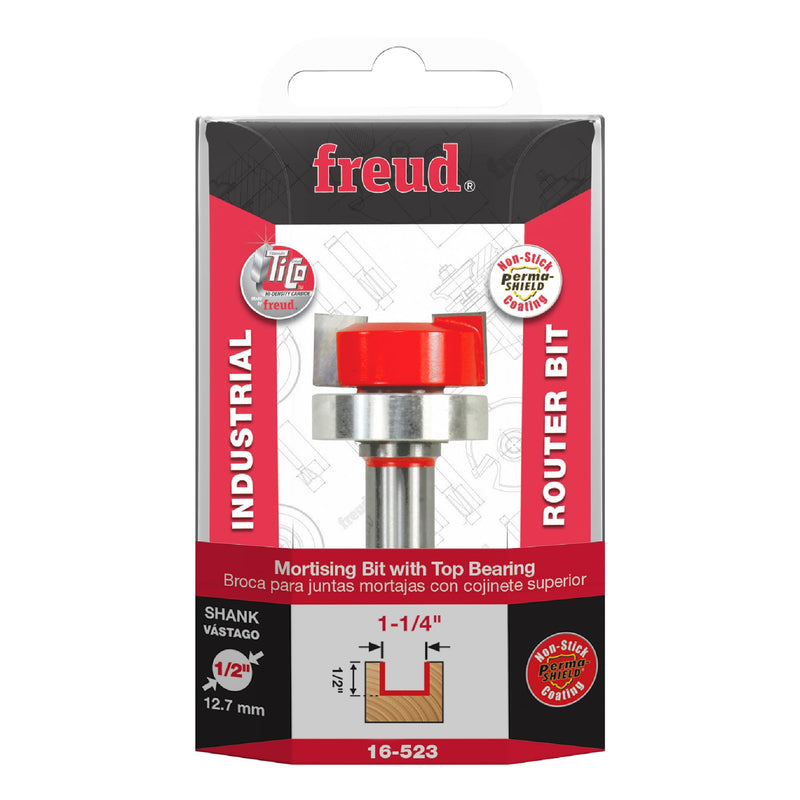Freud 16-523: 1-1/4" (dia.) Mortising Bit with 1/2" shank, 2-1/4" overall length