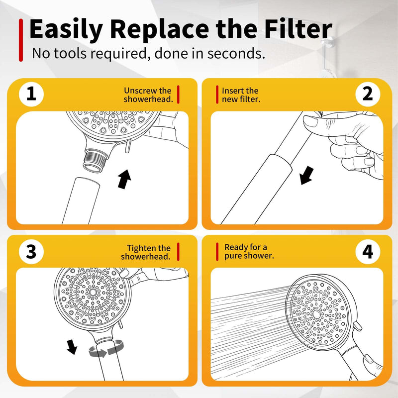 6 Pack Replacement Filters Compatible With Cobbe Handheld Shower Head, for Quick Water Quality Improvement & Skin Protection 6 Pack