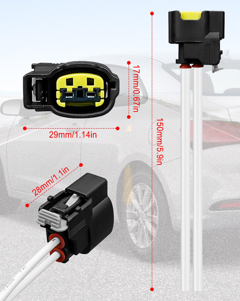 1 Pcs Electrical Ignition Coil Connector Plug Harness with Terminals Fit for Hyundai Accent Elantra Sonata Tucson Veloster Kia Forte Koup Optima Rio Soul 1.6L 1.8L 2.0L 2011-2020 Replace PT2910 S2928 1 P