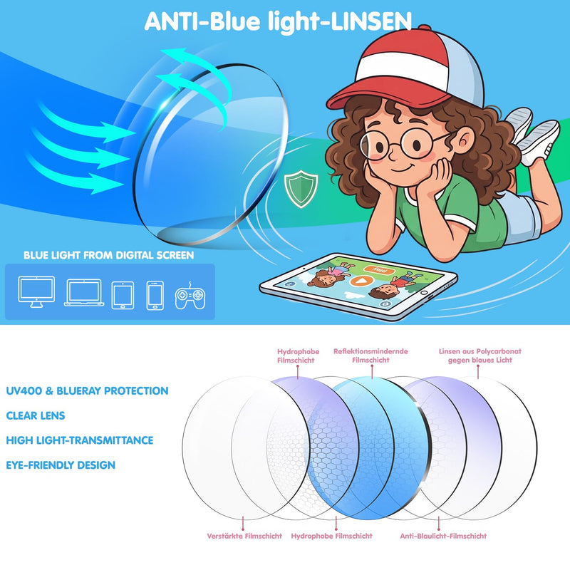 Blue Light Glasses for Kids Toddler Girls Boys 2-8 age | Kids Blue Bight Glasses 3pack Eyestrain Computer UV400 Anti Glare TR90 Unbreakable Black + White + Translucent Blue Age 2-8 Yrs