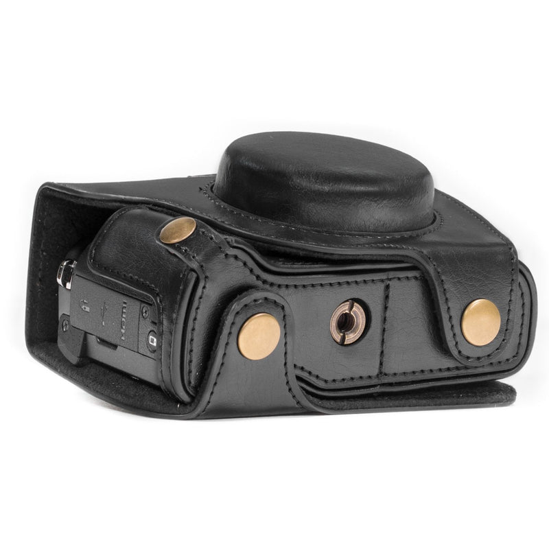 MegaGear Ever Ready Camera Case, Bag for Canon PowerShot G5 X G5X Digital Camera (Black, PU Leather) (MG688) One Size Black