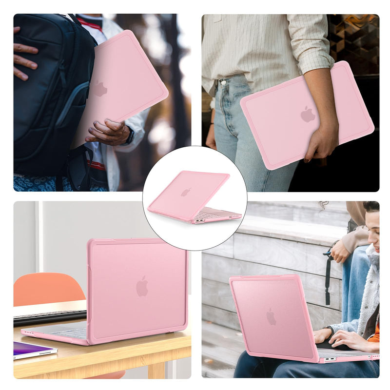 MOSISO Compatible with MacBook Neo Case 13 inch 2026 A3404 A18 Pro Chip | Crack-Resistant Hard Shell with Textured Carbon Fiber&Keyboard Cover&Screen Film&Type C, Rugged Protection, Blush