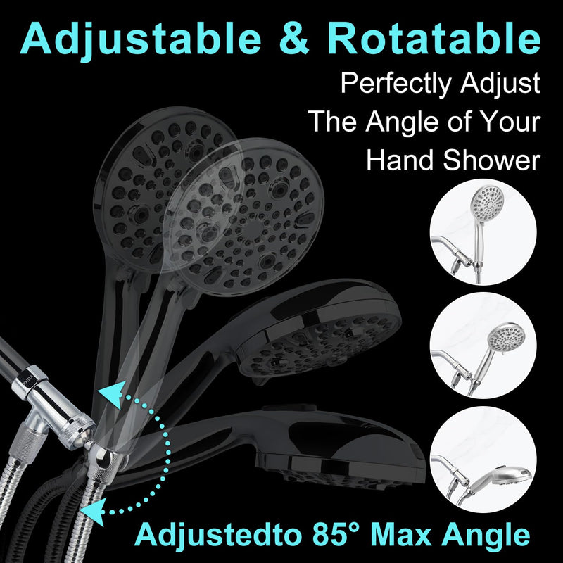 Shower Head Holder All Metal, Brass Adjustable Shower arm Bracket for Handheld, Hand held Showerhead Holder (B-Style Shower Arm Mount Premium Chrome B-Style Chrome