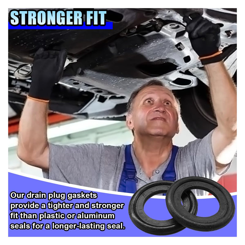 10PCS Oil Drain Plug Gasket, M12 Rubber Car Sealing Gasket Replacement for OEM#12616850, Engine Oil Pan Crush Washers for Buick, Ford, Landrover, Volvo (M12)