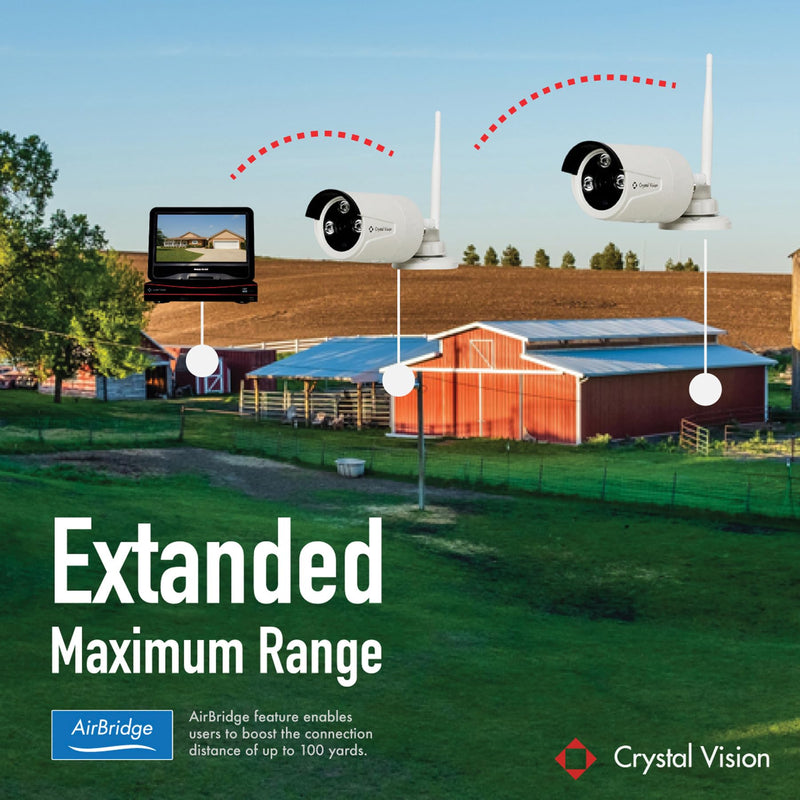 Crystal Vision Technology 3MP AI-Powered Bullet Type Camera with15Ft Power Extesion Cable (CVT-30WB) 3MP Bullet Camera