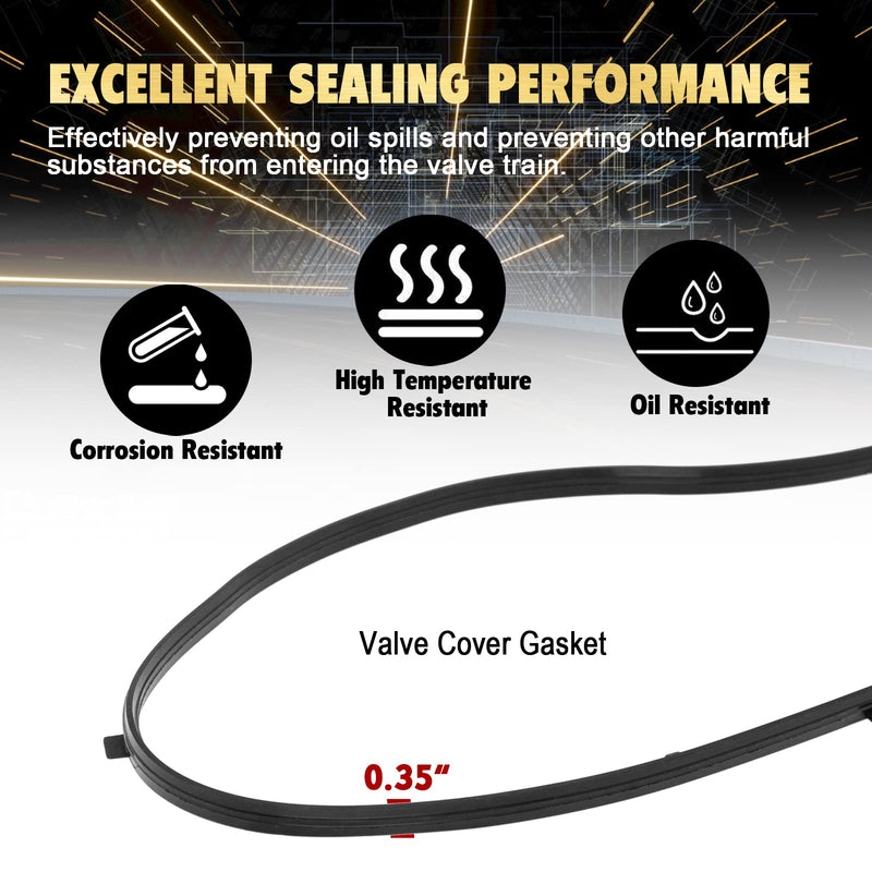 Engine Valve Cover Gasket Set Replacement for 2003-2009 Honda Accord Odyssey Pilot Ridgeline Acura RL TL MDX 3.0L 3.5L V6 VS50607R 12030-RJA-010 12341-RCA-A00 12030-RCA-A00