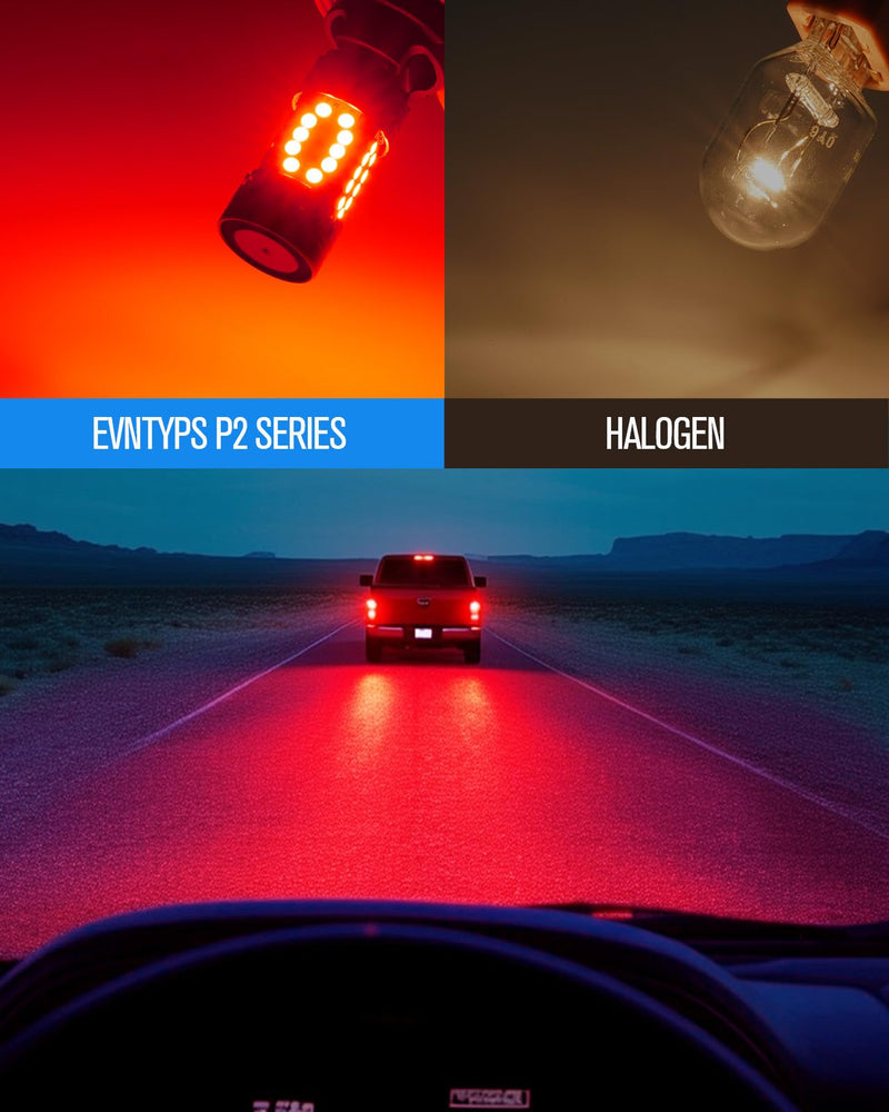 CANBUS 7443 LED Bulb Red With Built-in Resistor CANBUS Ready for Brake Light 7443R W21W 7440 LED Tail Light Bulb Error Free,7444A LED Bulb Replacement for Rear Turn Signal Lights(2pcs)