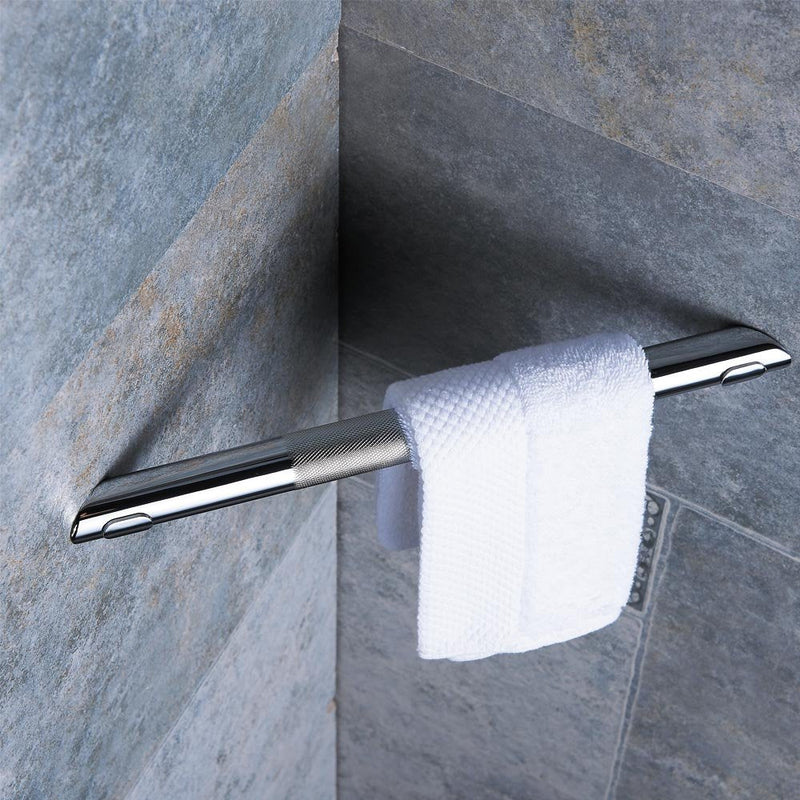 Chrome Shower Foot Rest Bar,Corner Shower Foot Rest for Shaving Legs,Wall Mounted Shower Step Foot Stool Anti-Slip Knurled Brass Bar Foot Ledge for Small Bathrooms,Polished Chrome Knurled Chrome