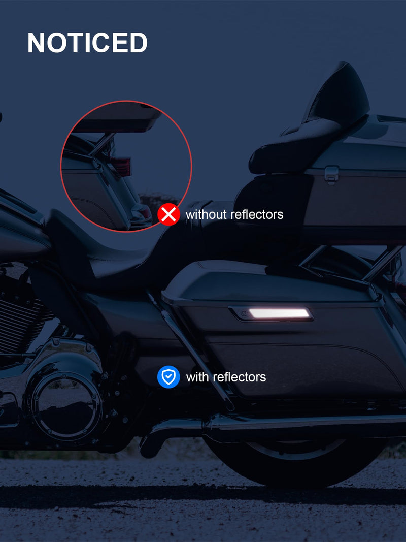  [AUSTRALIA] - Saddlebag Reflector Inserts, Black Reflectors Compatble for Harley Davidson 2014-2025 Street Glide Electra Glide Road Glide Road King Ultra Limited Dark Smoke 2014-2024