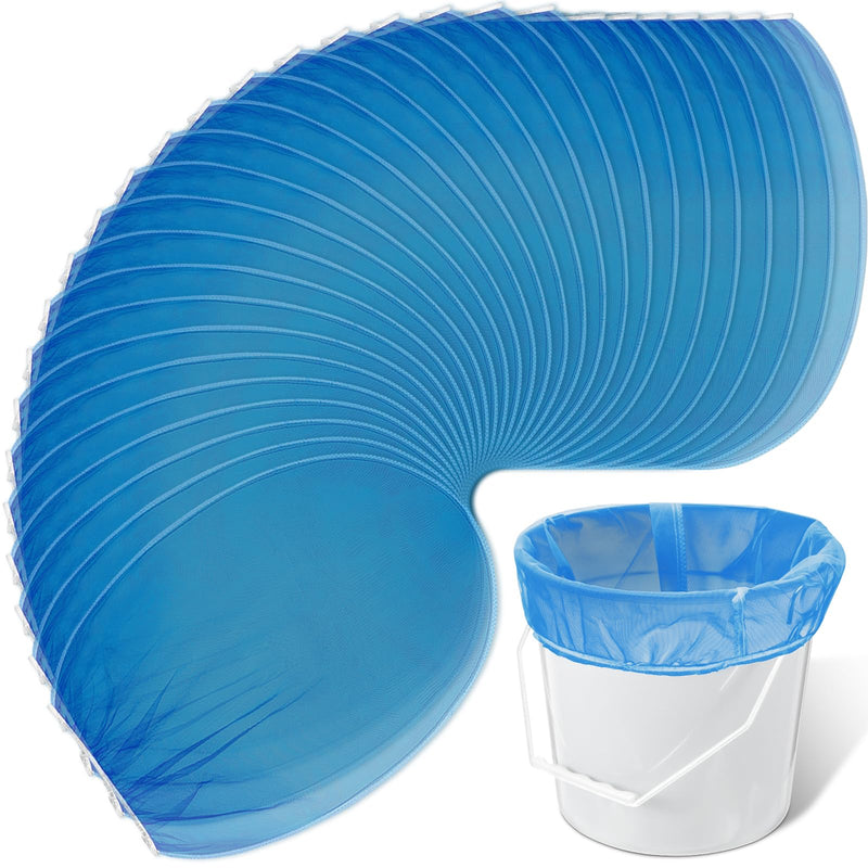 Windyun 60 Pcs Paint Strainer Bags 5 Gallon Fine Mesh Filter Bag Disposable Paint Bucket Strainer Mesh with Elastic Top Opening Hydroponic Filter Tool for Gardening(Blue) Blue