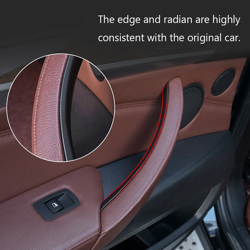 Jaronx for BMW X5 X6 Door Pull Handle, Inner Door Trim Grab Cover Passenger Side Right Front/Right Rear (Fits:BMW X5 2008-2013 and X6 2008-2014) (Leather Cover NOT Inculded) Black
