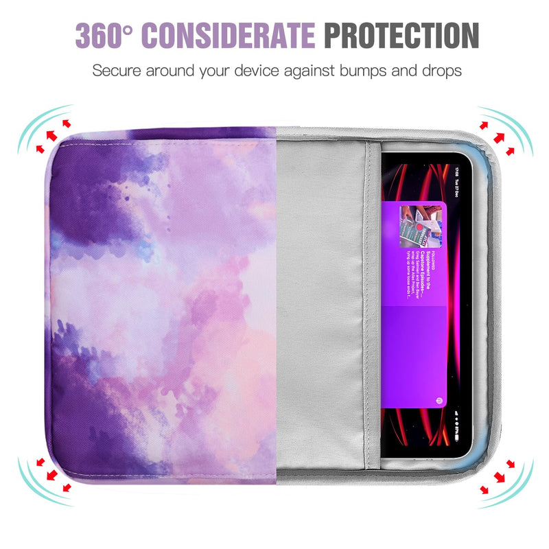 TiMOVO 13.3-14 Inch Laptop Sleeve Bag with Handle for iPad Air 13 Inch 2024,iPad Pro 13 Inch 2024,MacBook Air 2022-2018,MacBook Pro M2/M2/M1 Pro/M1 Max 14.2 2023-2021,Galaxy Tab S9+, Watercolor Purple