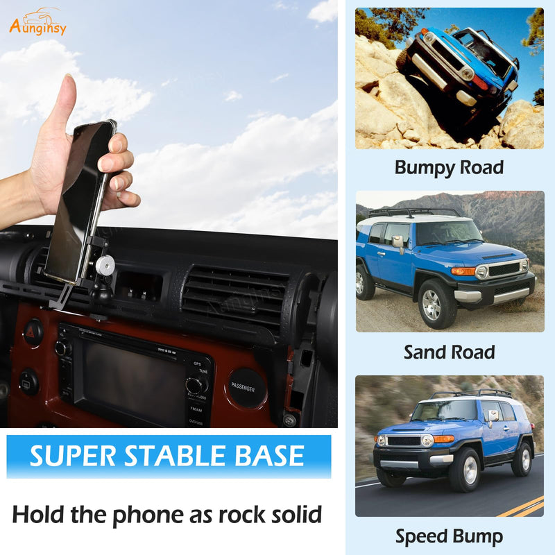 Car Phone Mount Compatible with Toyota FJ Cruiser 2007-2021+, Instrument Panel Track Mobile Phone Holder, Dashboard Clip Air Vent Panel Handsfree Cell Phones Stand Navigation Bracket Accessories Style D