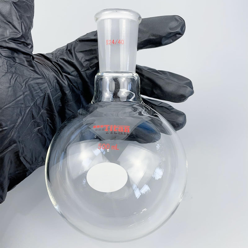 Lab Boiling Flasks 500ml Single Neck Round Bottom Boiling Flasks with 24/40 Standard Taper Outer Joint
