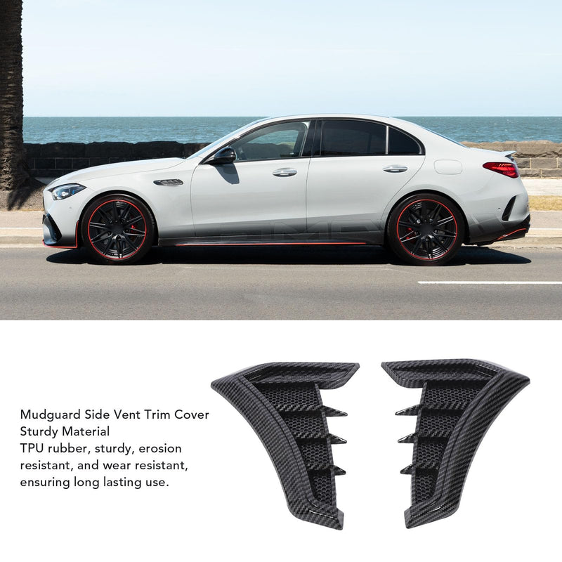 Side Vent Trim 1 Pair Side Vent Trim Sporty Look Enhanced Performance Side Mudguard Air Wing Vent Trim Sticker for 1 Series E90 E91 (Carbon Fiber Style) Carbon Fiber Style